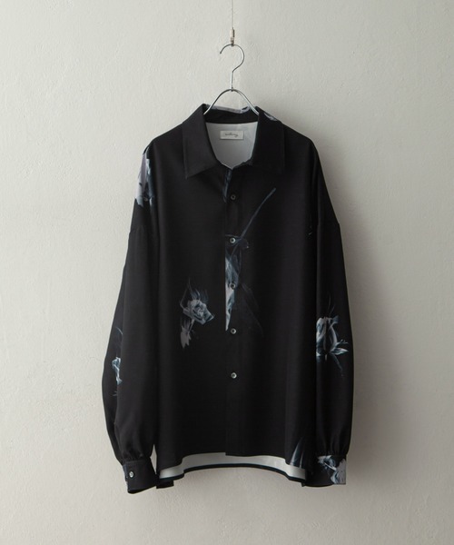 NILWAY(ニルウェイ)の「Assorted design pattern shirt/総柄/花柄シャツ/オーバーサイズ(シャツ/ブラウス・メンズ・ブラック系/ホワイト系/ホワイト×ブラック/ブラック×グリーン/ブラック×ブルー/ブラック×ホワイト/ブラック系1/ブラック系2/ホワイト系1/ホワイト系2/ブラック系3/ブラック系4/ブラック系5/ホワイト系3・X-LARGE/LARGE/MEDIUM/SMALL)」の10枚目の写真