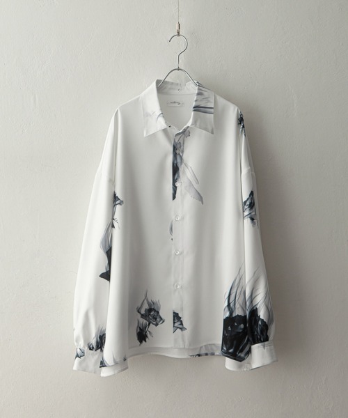 NILWAY(ニルウェイ)の「Assorted design pattern shirt/総柄/花柄シャツ/オーバーサイズ(シャツ/ブラウス・メンズ・ブラック系/ホワイト系/ホワイト×ブラック/ブラック×グリーン/ブラック×ブルー/ブラック×ホワイト/ブラック系1/ブラック系2/ホワイト系1/ホワイト系2/ブラック系3/ブラック系4/ブラック系5/ホワイト系3・X-LARGE/LARGE/MEDIUM/SMALL)」の20枚目の写真
