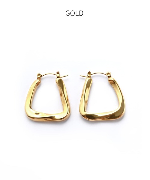 STYLE DELI（スタイルデリ）の「【金属アレルギー対策】ひねり台形ステンレスピアス（ピアス（両耳用）・レディース・ゴールド/シルバー・FREE）」の9枚目の写真