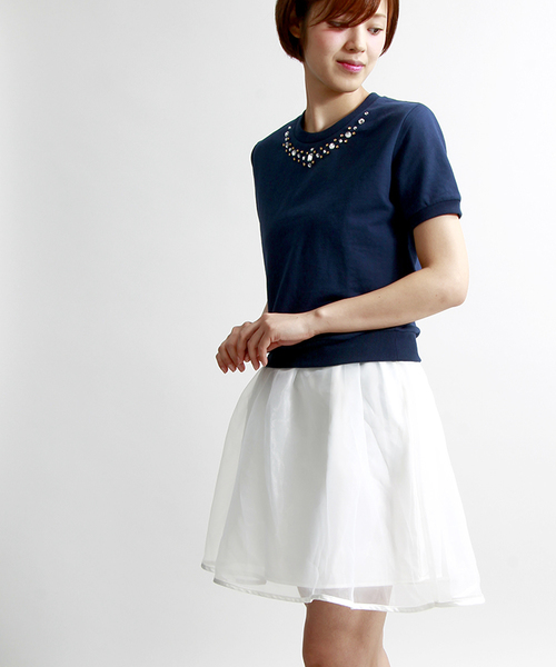 WEGO(ウィゴー)の「WEGO/オーガンジーフレアスカート(スカート・レディース・オフホワイト/ライトパープル/ライトイエロー/ブラック・FREE)」の1枚目の写真