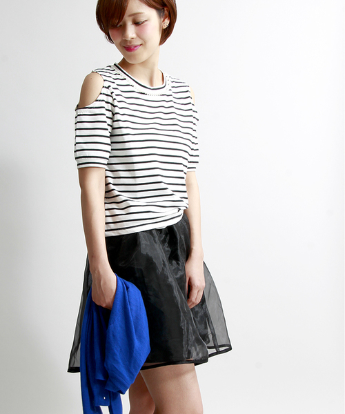 WEGO(ウィゴー)の「WEGO/オーガンジーフレアスカート(スカート・レディース・オフホワイト/ライトパープル/ライトイエロー/ブラック・FREE)」の2枚目の写真