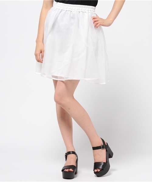 WEGO(ウィゴー)の「WEGO/オーガンジーフレアスカート(スカート・レディース・オフホワイト/ライトパープル/ライトイエロー/ブラック・FREE)」の5枚目の写真