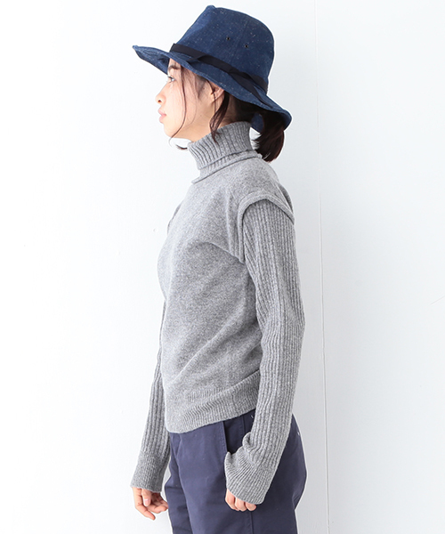 BEAMS BOY(ビームスボーイ)の「BEAMS BOY / 5ゲージ エリ袖リブ タートルネック(ニット/セーター・レディース・グレー/ブラウン/ナチュラル・ONE SIZE)」の4枚目の写真