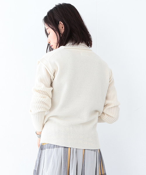 BEAMS BOY(ビームスボーイ)の「BEAMS BOY / 5ゲージ エリ袖リブ タートルネック(ニット/セーター・レディース・グレー/ブラウン/ナチュラル・ONE SIZE)」の14枚目の写真