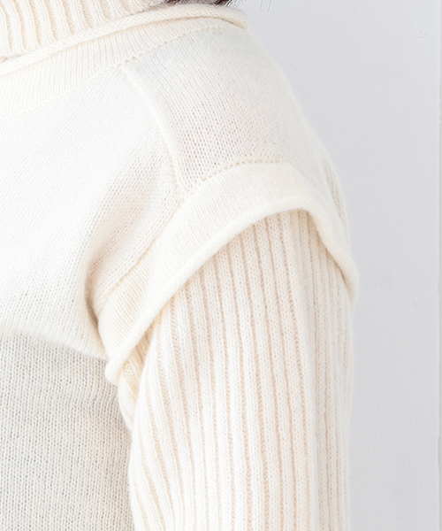 BEAMS BOY(ビームスボーイ)の「BEAMS BOY / 5ゲージ エリ袖リブ タートルネック(ニット/セーター・レディース・グレー/ブラウン/ナチュラル・ONE SIZE)」の9枚目の写真