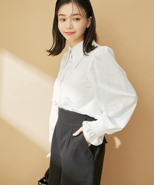 VIS（ビス）の「ハイウエスト圧縮ショートパンツ（スラックス・レディース・ベージュ系その他/ブラック・S/M）」の10枚目の写真