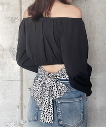 長袖BACKリボンブラウス