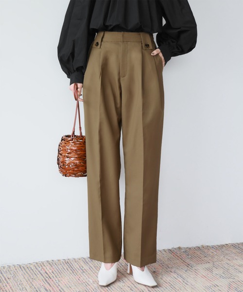 ELFRANK(エルフランク)の「センタープレスタックセミワイドスラックスパンツ(スラックス・レディース・ブラウン/ベージュ/ブラック・FREE)」の17枚目の写真