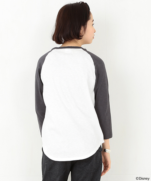 Champion（チャンピオン）の「CHAMPION×BEAMS BOY / ラグランTシャツ 七分袖 （Mickey Mouse）（Tシャツ/カットソー・レディース・ホワイト/トップグレー/ネイビー・SMALL）」の5枚目の写真