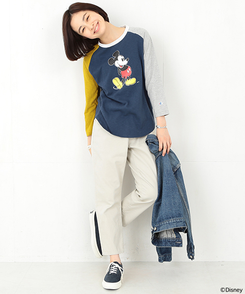 「BEAMS BOY」 7分袖カットソー「championコラボ」 SMALL グレー レディース BEAMS BOY 「BEAMS BOY」 7分袖カットソー「championコラボ