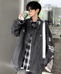 neos（ネオス）の「【neos -addictive design-】ルーズシルエット ダメージ加工 ビンテージウォッシュ デニム ジャケット（デニムジャケット）」
