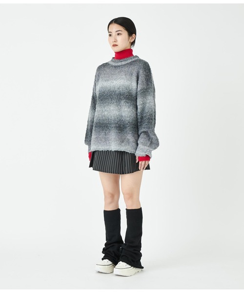 ANLIBERTY ANAP(アンリバティアナップ)の「ピンストライプボックスミニスカート【セットアップ対応】(スカート・レディース・グレー/ブラック・M/S)」の5枚目の写真
