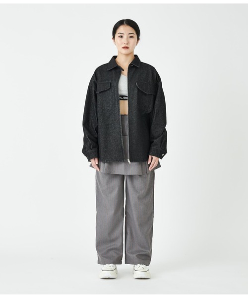 ANLIBERTY ANAP(アンリバティアナップ)の「ピンストライプボックスミニスカート【セットアップ対応】(スカート・レディース・グレー/ブラック・M/S)」の8枚目の写真