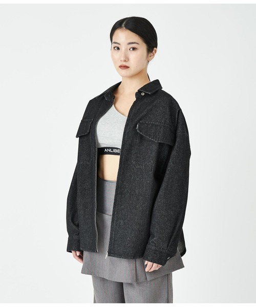 ANLIBERTY ANAP(アンリバティアナップ)の「ピンストライプボックスミニスカート【セットアップ対応】(スカート・レディース・グレー/ブラック・M/S)」の7枚目の写真