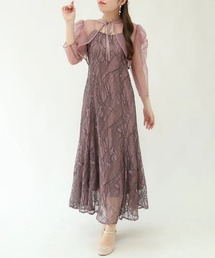 TRUDEA | オーガンジーボレロ×キャミ総レースドレス(ドレス)