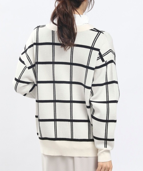 GLOBAL WORK Smile Seed Store（グローバルワーク スマイルシードストア）の「ジャガード柄Ｖカーデ/908047（カーディガン/ボレロ・レディース・グレー系その他7/ホワイト系その他7/ダークグレー・LARGE/MEDIUM/SMALL/X-LARGE）」の9枚目の写真