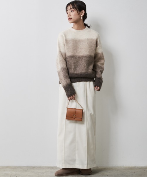 CHIC STYLE（シックスタイル）の「＜大きいサイズ＞グラデーションニットプルオーバー シックスタイル（ニット/セーター・レディース・グレー系/ブラウン系・L/LL/3L/4L/5L）」の7枚目の写真