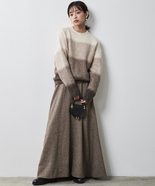 CHIC STYLE（シックスタイル）の「＜大きいサイズ＞グラデーションニットプルオーバー シックスタイル（ニット/セーター・レディース・グレー系/ブラウン系・L/LL/3L/4L/5L）」の9枚目の写真