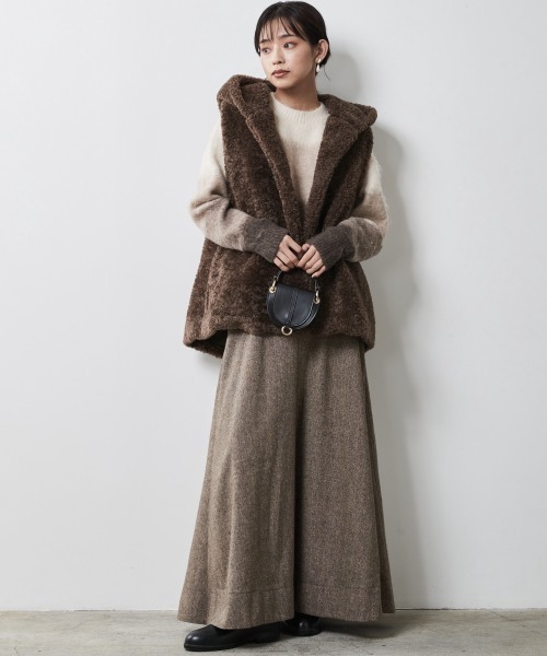 CHIC STYLE（シックスタイル）の「＜大きいサイズ＞グラデーションニットプルオーバー シックスタイル（ニット/セーター・レディース・グレー系/ブラウン系・L/LL/3L/4L/5L）」の10枚目の写真