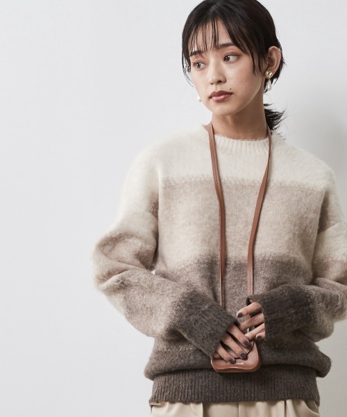 CHIC STYLE（シックスタイル）の「＜大きいサイズ＞グラデーションニットプルオーバー シックスタイル（ニット/セーター・レディース・グレー系/ブラウン系・L/LL/3L/4L/5L）」の3枚目の写真