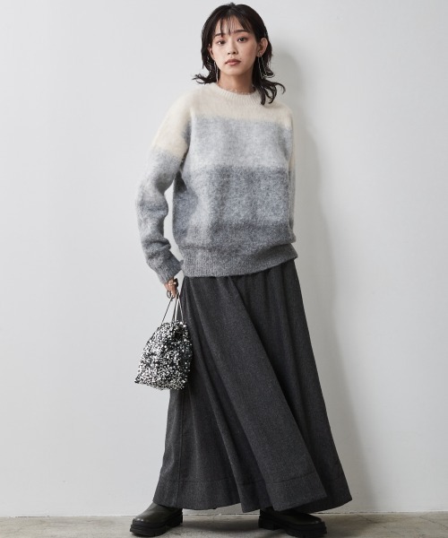 CHIC STYLE（シックスタイル）の「＜大きいサイズ＞グラデーションニットプルオーバー シックスタイル（ニット/セーター・レディース・グレー系/ブラウン系・L/LL/3L/4L/5L）」の14枚目の写真