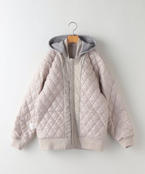 SHIPS（シップス）の「SHIPS KIDS:145～160cm / MA-1 キルティング フード ジャケット（MA-1・キッズ・ライトグレー/オリーブ・M/160/S/145）」の4枚目の写真