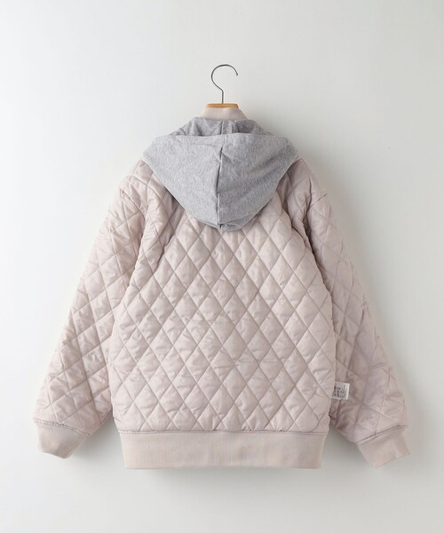 SHIPS（シップス）の「SHIPS KIDS:145～160cm / MA-1 キルティング フード ジャケット（MA-1・キッズ・ライトグレー/オリーブ・M/160/S/145）」の5枚目の写真