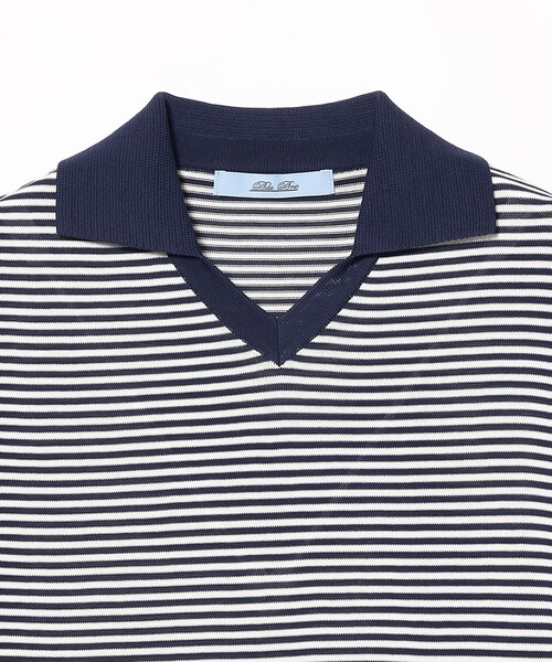 メンズ マイクロボーダー スキッパーポロシャツ 別注】＜LACOSTE＞ ボーダー スキッパー ポロシャツ