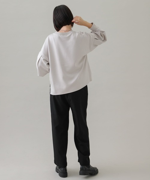 URBAN RESEARCH Sonny Label(アーバンリサーチサニーレーベル)の「『UR TECH SMOOTHLUXE』ウールライクワイドパンツ(その他パンツ・レディース・ブラック/ライトグレー・38/36)」の8枚目の写真