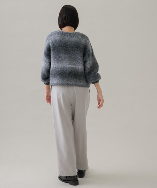 URBAN RESEARCH Sonny Label(アーバンリサーチサニーレーベル)の「『UR TECH SMOOTHLUXE』ウールライクワイドパンツ(その他パンツ・レディース・ブラック/ライトグレー・38/36)」の17枚目の写真