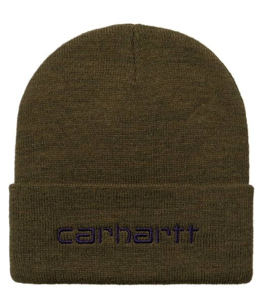 Carhartt（カーハート）の「Carhartt WIP/カーハートダブリューアイピー ビーニー SCRIPT BEANIE I030884（ニットキャップ/ビーニー・メンズ・オリーブ/アイボリー/ブラック×ホワイト/ブラック/ブラウン/パープル・FREE）」の5枚目の写真