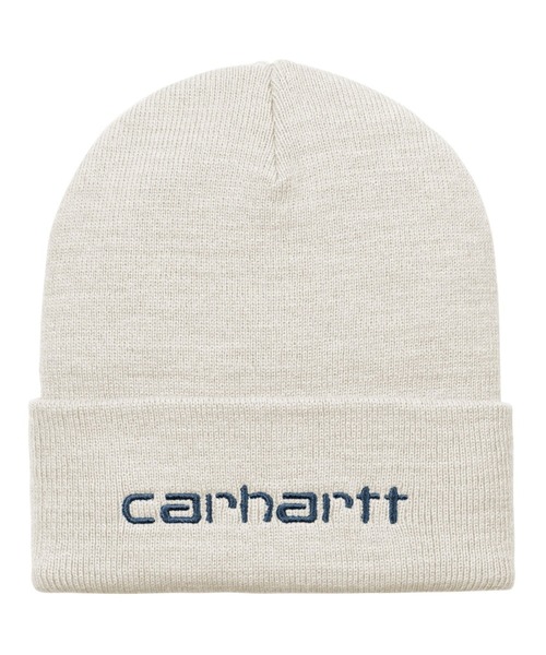Carhartt（カーハート）の「Carhartt WIP/カーハートダブリューアイピー ビーニー SCRIPT BEANIE I030884（ニットキャップ/ビーニー・メンズ・オリーブ/アイボリー/ブラック×ホワイト/ブラック/ブラウン/パープル・FREE）」の2枚目の写真
