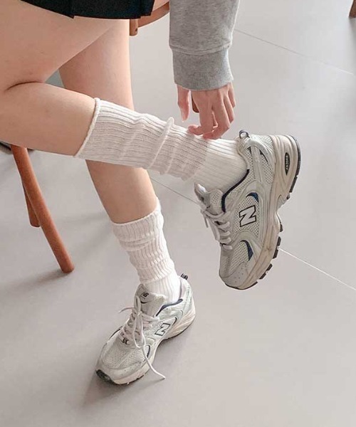 Vipoa(ヴィポア)の「ルーズフィットリブソックス(ソックス/靴下・レディース・ホワイト/グレー/ブラック・FREE)」の8枚目の写真