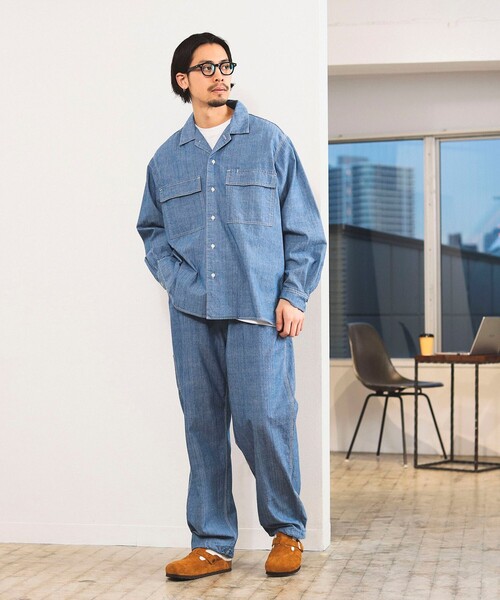 BIG MAC（ビッグマック）の「BIG MAC x B:MING by BEAMS / 別注 シャンブレー イージー パンツ（セットアップ対応）（その他パンツ・メンズ・サックスブルー・X-LARGE/LARGE/MEDIUM/SMALL）」の4枚目の写真