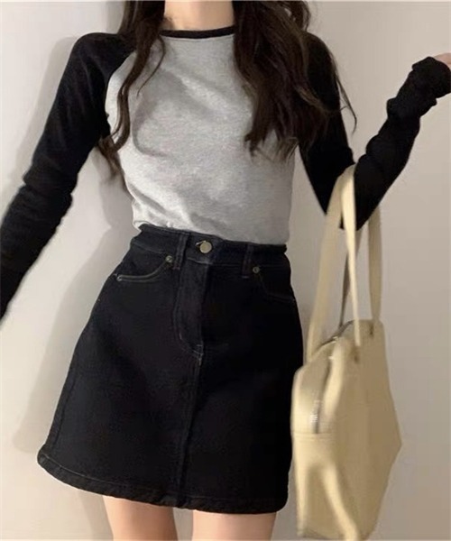 FREE STYLISTS(フリー スタイリスト)の「配色ロングスリーブTシャツ(Tシャツ/カットソー・レディース・ホワイト/グレー・M/L)」の12枚目の写真