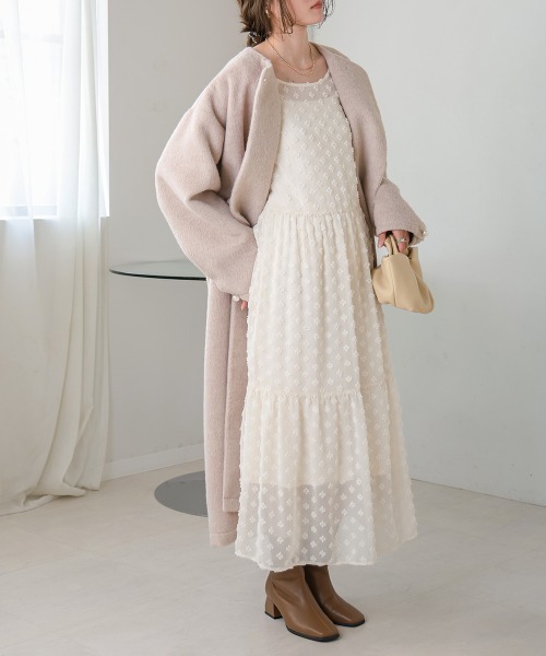 Bab(バブ)の「バックリボンシアージャガードワンピース(ワンピース・レディース・ブラック/オフホワイト/グリーン・M)」の12枚目の写真