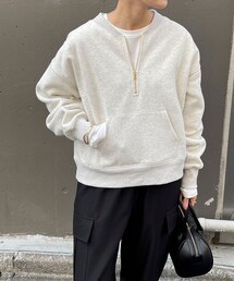 fredy emue | 起毛裏毛ハーフZIPプルオーバーカットソー(スウェット)