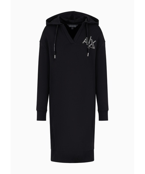 ARMANI EXCHANGE(アルマーニエクスチェンジ)の「【A|X アルマーニ エクスチェンジ】AXロゴ Vネックスウェットワンピース(ワンピース・レディース・ブラック・SMALL/MEDIUM/LARGE/X-SMALL)」の5枚目の写真