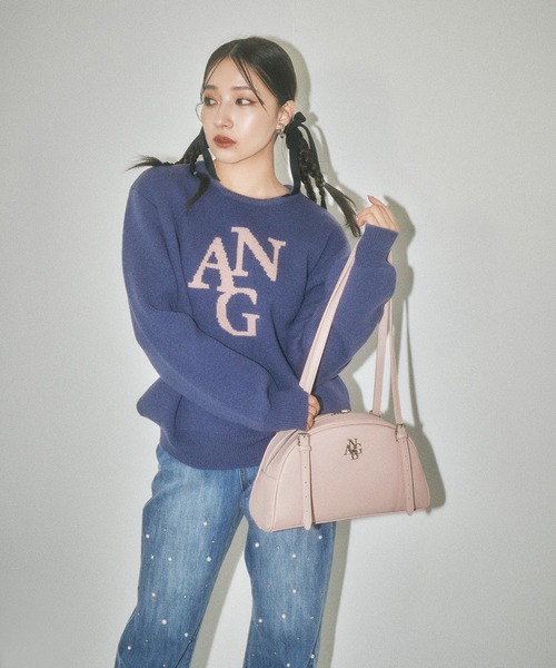 ANDGEEBEE（アンジービー）の「ラウンドショルダーバッグ（ショルダーバッグ・レディース・ピンク/ブラック・FREE）」の6枚目の写真