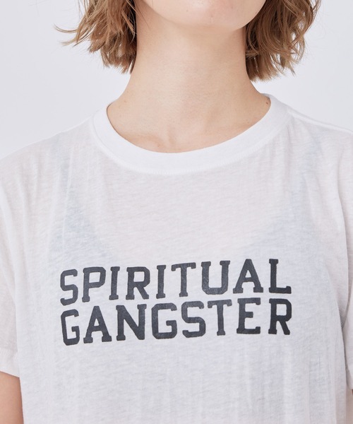 Spiritual Gangster（スピリチュアルギャングスター）の「【SPIRITUAL GANGSTER】クロップド丈ロゴTシャツ（Tシャツ/カットソー・レディース・ホワイト系その他2・S）」の10枚目の写真