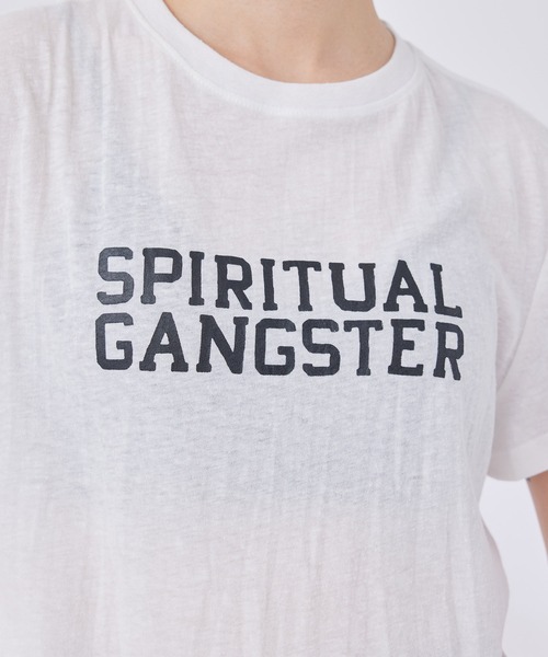 Spiritual Gangster（スピリチュアルギャングスター）の「【SPIRITUAL GANGSTER】クロップド丈ロゴTシャツ（Tシャツ/カットソー・レディース・ホワイト系その他2・S）」の11枚目の写真