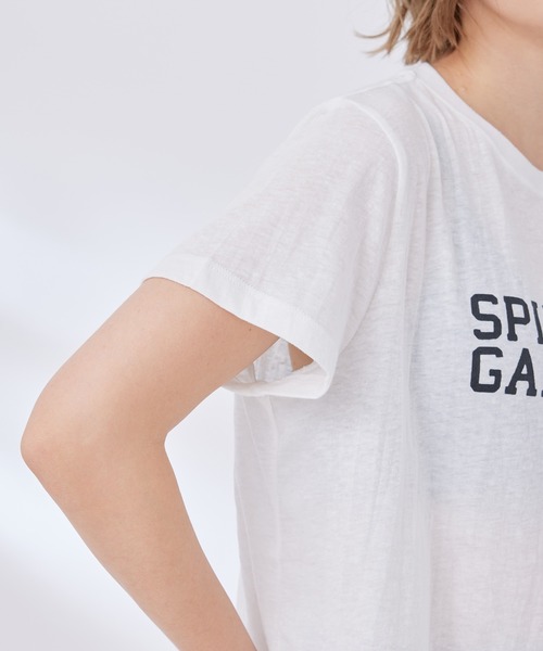 Spiritual Gangster（スピリチュアルギャングスター）の「【SPIRITUAL GANGSTER】クロップド丈ロゴTシャツ（Tシャツ/カットソー・レディース・ホワイト系その他2・S）」の12枚目の写真