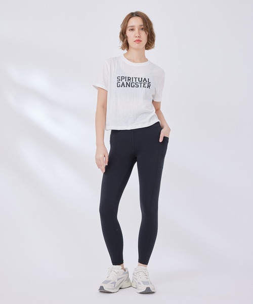 Spiritual Gangster（スピリチュアルギャングスター）の「【SPIRITUAL GANGSTER】クロップド丈ロゴTシャツ（Tシャツ/カットソー・レディース・ホワイト系その他2・S）」の14枚目の写真