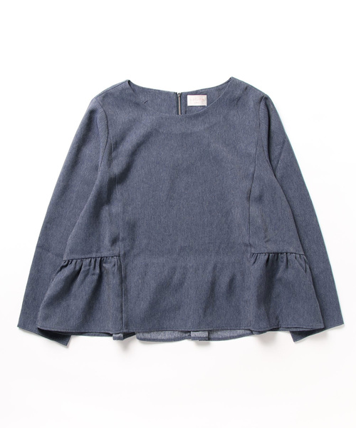 u plume(ユープリュム)の「デニム風ペプラムブラウス(シャツ/ブラウス・レディース・ブラック/ネイビー・4L/3L/LL)」の18枚目の写真