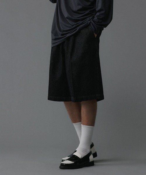 【セール】【コットンUSA】ルーズフィット デニム バギー ショーツ / セットアップ対応（デニムパンツ）｜ADAM ET ROPE'（アダムエロペ）