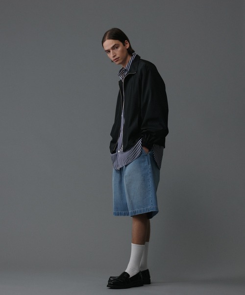 【セール】【コットンUSA】ルーズフィット デニム バギー ショーツ / セットアップ対応（デニムパンツ）｜ADAM ET ROPE'（アダムエロペ）