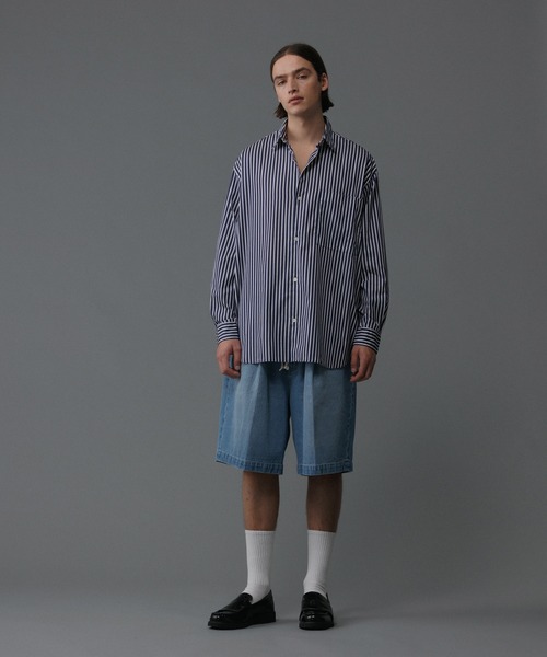 【セール】【コットンUSA】ルーズフィット デニム バギー ショーツ / セットアップ対応（デニムパンツ）｜ADAM ET ROPE'（アダムエロペ）