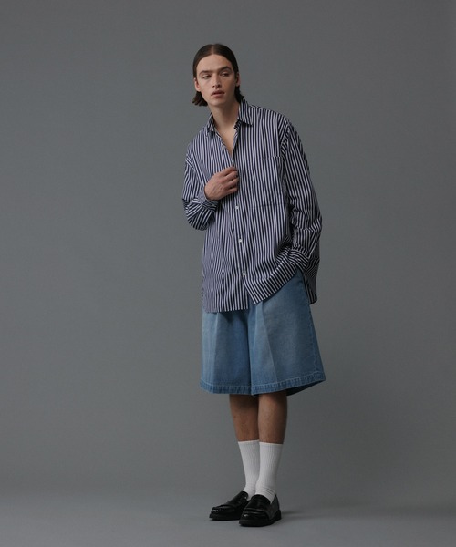 【セール】【コットンUSA】ルーズフィット デニム バギー ショーツ / セットアップ対応（デニムパンツ）｜ADAM ET ROPE'（アダムエロペ）