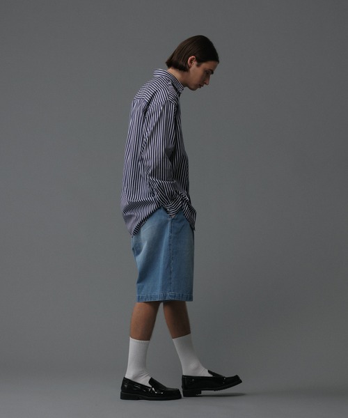 【セール】【コットンUSA】ルーズフィット デニム バギー ショーツ / セットアップ対応（デニムパンツ）｜ADAM ET ROPE'（アダムエロペ）