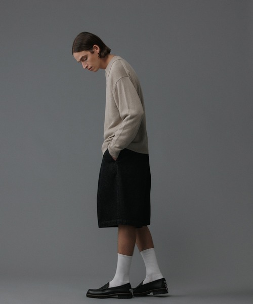 【セール】【コットンUSA】ルーズフィット デニム バギー ショーツ / セットアップ対応（デニムパンツ）｜ADAM ET ROPE'（アダムエロペ）